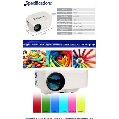 LCD LED mini projector, HDMI,can be used to watch movie, display pictures