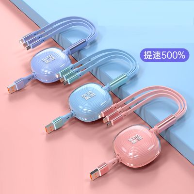 [ 100W Super Fast Charging ] data cables, 3 in 1 mobile phone, extendable charger cable