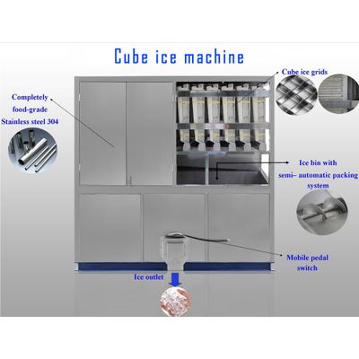 2T cube ice making machine for ice selling