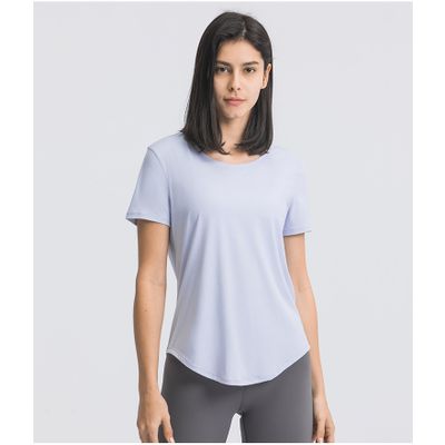 Women's Short Sleeve Workout Shirt Loose Fit Yoga Running T-shirt Crew Neck Athletic Tee Top