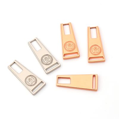 Custom 3 -5 -8 Metal Zipper Ends Head Zip Sliders Puller With Letter Logo For Clothing And Bags