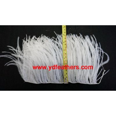 Stripped Ostrich Feather Fringe Sewn On Cord From China