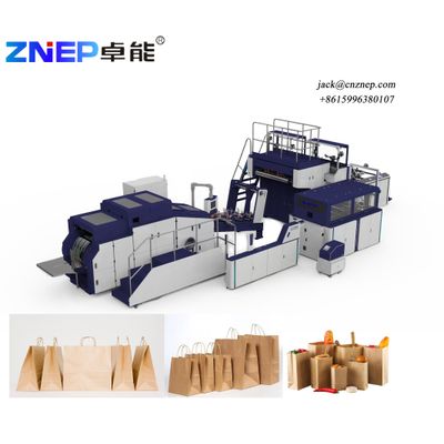 ZD-F550Q Fully Automatic Paper Shopping Bag Making Machine with Twisted Rope Handles Inline