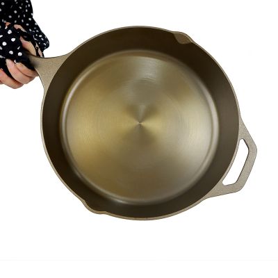 Wholesale 10 Inch Golden Polished Machined Smooth Cast Iron Frying Pan
