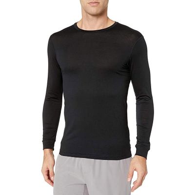 Wholesale O Neck Men Long Sleeve Shirts with Good Quality Custom Logo 100% cotton