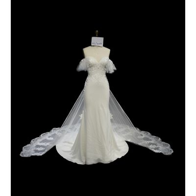 Customized fashion lace wedding gown with affordable price