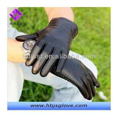 fashion sheepskin warm driving winter men's leather gloves