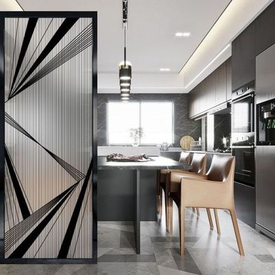 Hotel Guestroom Decoration Modern Glass Room Divider Stainless Steel Frame Glass Partition Wall