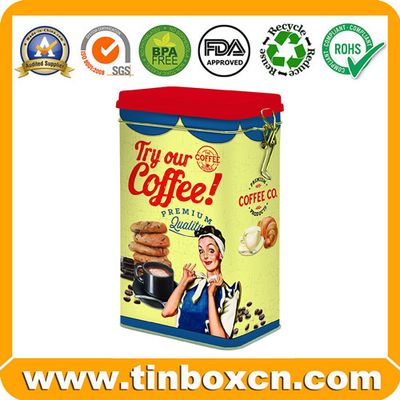 Coffee tin can,coffee box,rectangular tin,tin box
