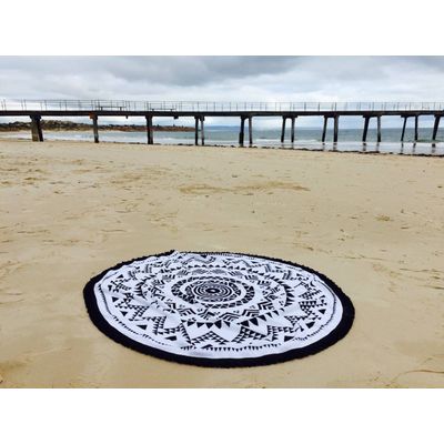 wholesale cheap100% cotton Aztec Circle Beach Towels With Tassels
