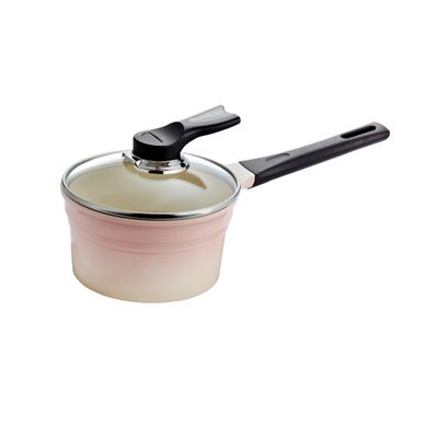 Ceramic coating sauce pan with glass lid