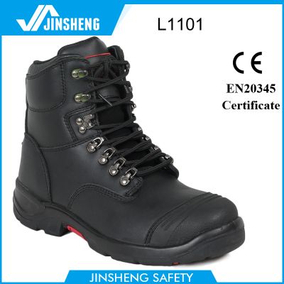 waterproof oil and gas black nubuck leather safety shoes
