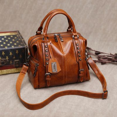 Professional Vintage Retro Leather Tote High Quality Large Capacity Crossbody Shoulder Bag