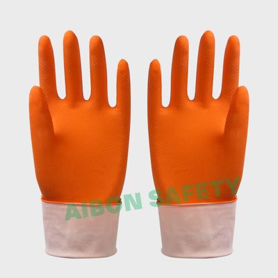 cotton flocklined rubber household latex glove