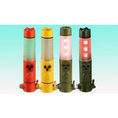 Multi-function audible and visible alarm flashlight