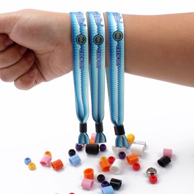 Festival woven wristband with metal tube or plastic uni-directly buckle