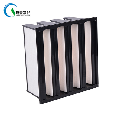 China Made Factory Manufacture H11/H12/H13 Low resistance V Shape Combined aluminum precision filte