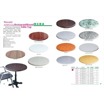 Round Werzalit Mold Pressing Restaurant Table Top