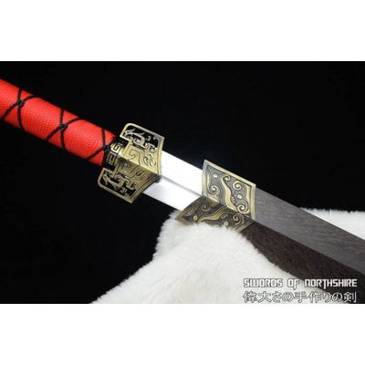 Handmade Practical Chinese Double Edge Carbon Steel Blade Jian Straight Sword