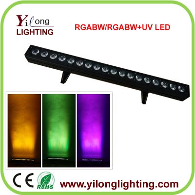 18PCS RGBWA+UV led wall washer,China stage light factory,5in1 led wash light,led color bank
