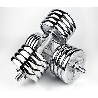 Electroplated Gym Equipment Cast Iron Dumbbell With Straight Handle