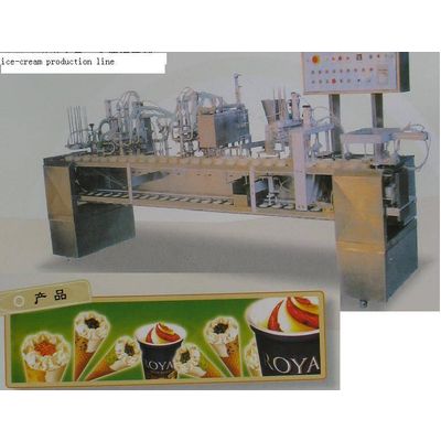 iIce cream lolly cone freezing tunnel filling packing machine