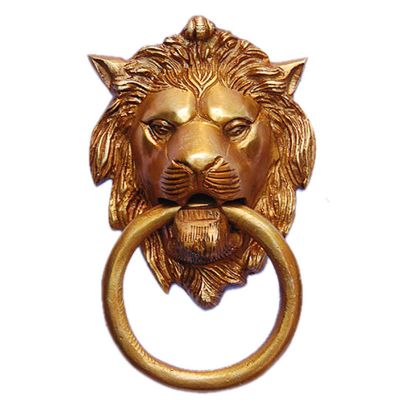 Brass metal made Lion Face Shackle Door Knocker By Aakrati