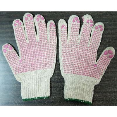 Clearance Sale Stock 2nd Grade 800gr Raw White Glove with Dots Pink 9inch Super Cheap