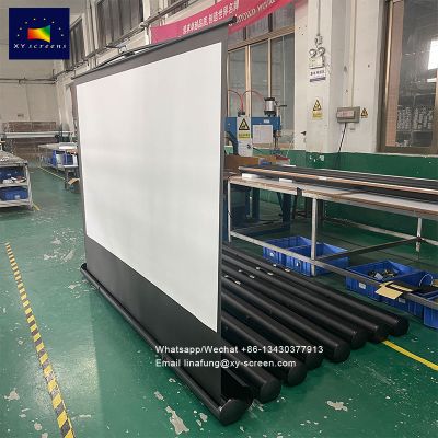 High-end Manual Pull Up Floor Rising Projector Screen