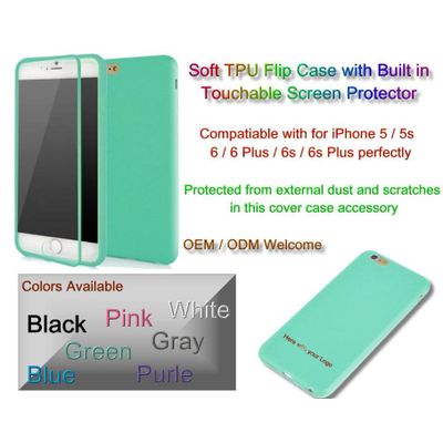iPhone 6 TPU flip case with built in touchable screen protector