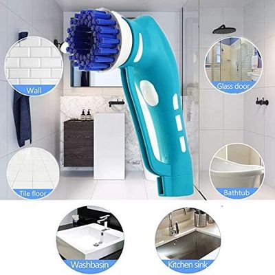 Handheld Car Cleaning Brush with 5 different pads, rechargeable battery, Portable Electric brush