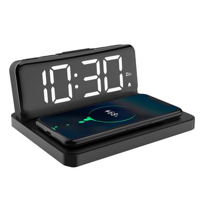 Two in One Wireless Clock with Phone Charger Power Bank and Mobile Phone Holder Phone Stand