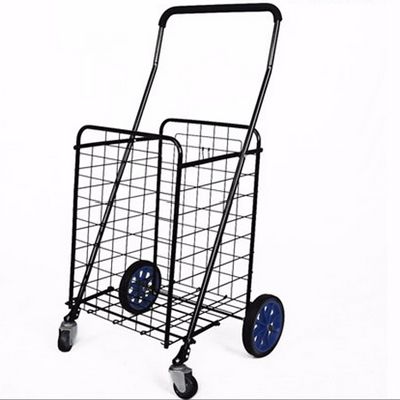 Portable Folding Luggage Trolley /Shopping Carts/ four big wheel folding wire shopping cart