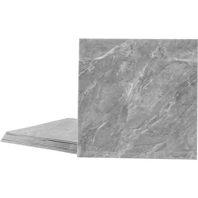 Sheet of 10 Gray Marble Backsplash Peel and Stick Tiles 10.5" x 30.48"