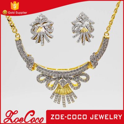 Fashion new arrival cooper alloy 24k gold plated jewelry set