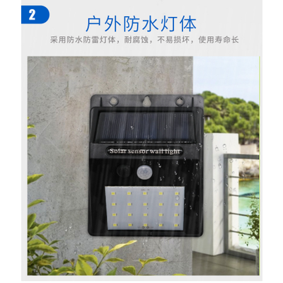 Solar wall light Outdoor waterproof garden light People walking lights off 0 electricity charges hum