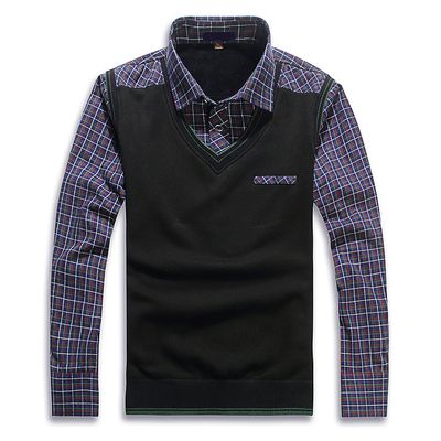Wholesale Men's Winter Warm Long Sleeve Plaid Work Shirts With Vest