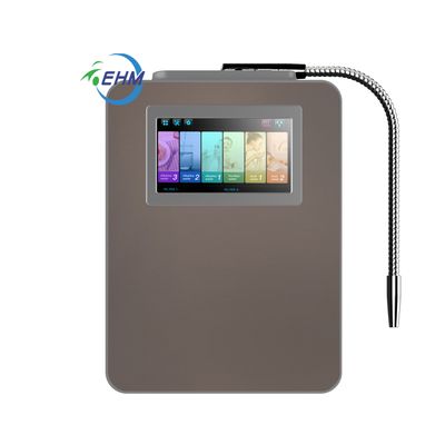 Household alkaline water ionizer hydrogen rich water machine with 8 large plates and 7 inch screen