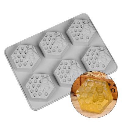Silicone Handmade Soap Craft Bee Soap Mold With 6 Cavity
