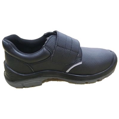 Classic Design Black Full Grain Leather Upper Low Cut Safety Shoes with Steel Toe