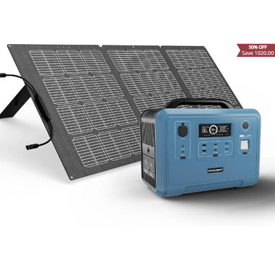 FULLSENT Portable Power Station 1248Wh Solar Generator,with 200W Solarpanels Flexible Solarmodul Sol