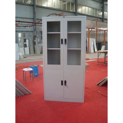 steel file cabinet with glass door