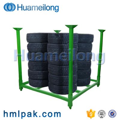 High quality adjustable portable stacking warehouse metal storage tire rack for sale
