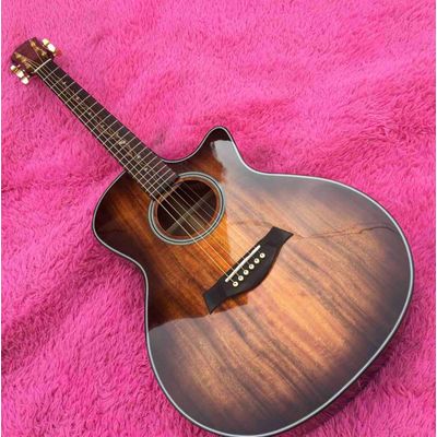 New Cutaway 41 Inch Gk24ce Rosewood Fingerboard Solid Koa Acoustic Electric Guitar