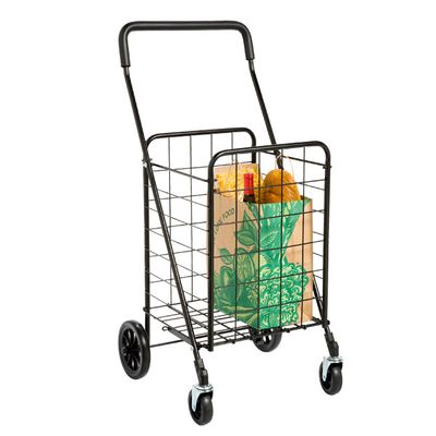 Utility Shopping Cart with Rolling Swivel Wheels