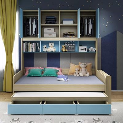 Kids Bunk Beds Customized Detachable Children Style Bed Square Bed Wooden Bedroom Furniture Bed