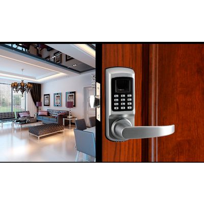 Keyless biometric fingerprint+password door lock for home/office/apartment