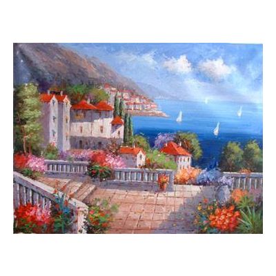 Mediterranean&Garden Oil Painting on Canvas 100% Hand-made  Garden20