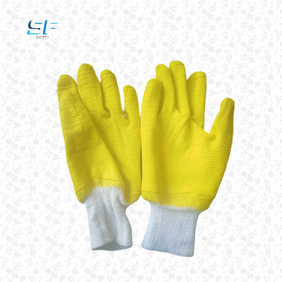 latex full palm dipped work latex safety wavy foam coated gloves