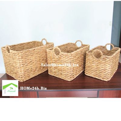 Hand woven Water Hyacinth log Basket set